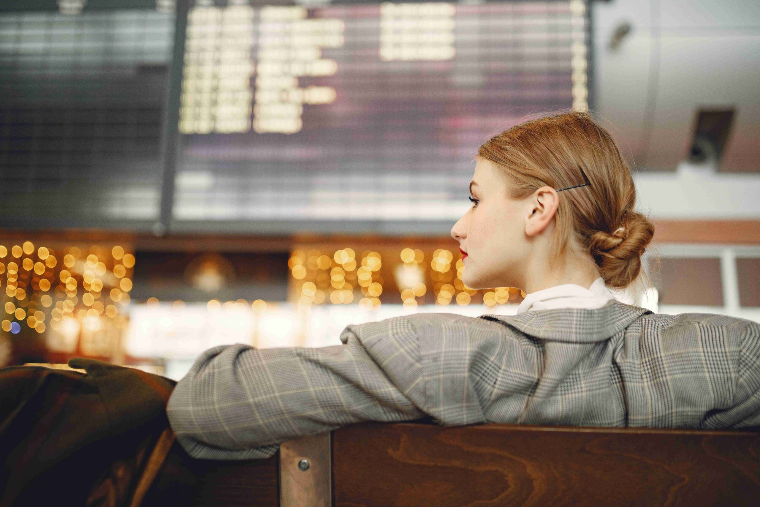 Business Owner in the airport waiting for flight